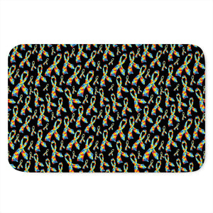 Autism Awareness Ribbon Pattern Print Indoor Door Mat