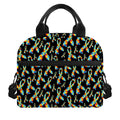 Autism Awareness Ribbon Pattern Print Insulated Lunch Bag