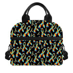Autism Awareness Ribbon Pattern Print Insulated Lunch Bag
