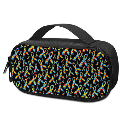 Autism Awareness Ribbon Pattern Print Insulin Cooler Travel Case
