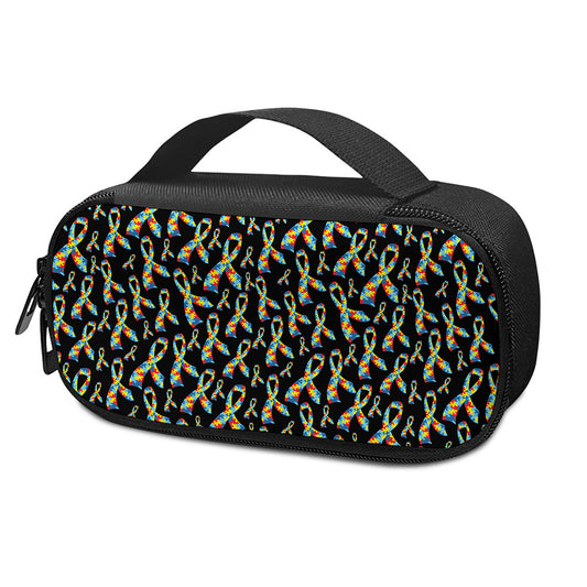 Autism Awareness Ribbon Pattern Print Insulin Cooler Travel Case