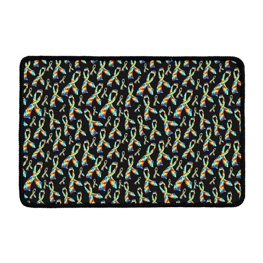 Autism Awareness Ribbon Pattern Print Kitchen Mat