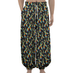 Autism Awareness Ribbon Pattern Print Lantern Pants