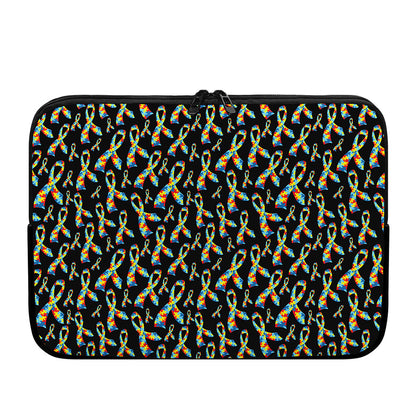 Autism Awareness Ribbon Pattern Print Laptop Sleeve