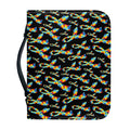 Autism Awareness Ribbon Pattern Print Leather Bible Cover