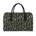 Autism Awareness Ribbon Pattern Print Leather Duffel Bag