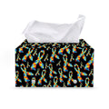 Autism Awareness Ribbon Pattern Print Leather Tissue Box Cover