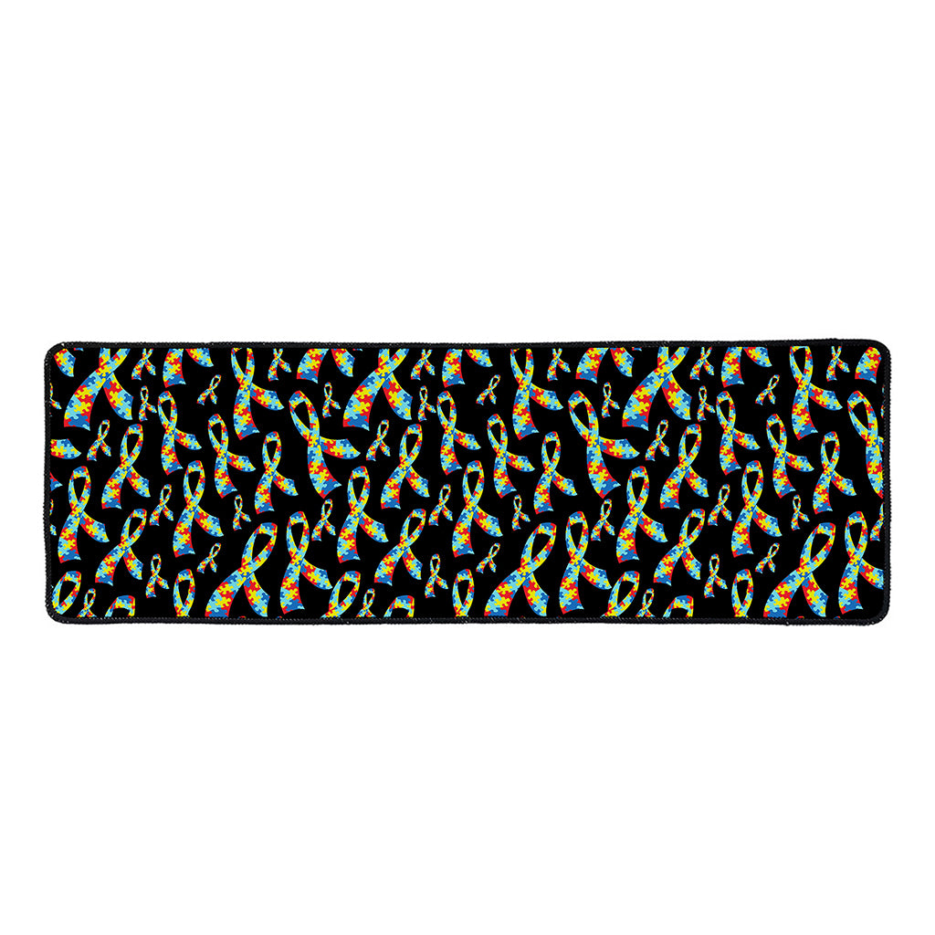Autism Awareness Ribbon Pattern Print Long Kitchen Mat