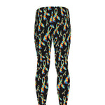 Autism Awareness Ribbon Pattern Print Men's leggings