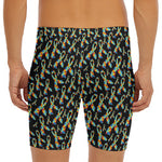 Autism Awareness Ribbon Pattern Print Men's Long Boxer Briefs