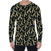 Autism Awareness Ribbon Pattern Print Men's Long Sleeve T-Shirt