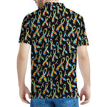 Autism Awareness Ribbon Pattern Print Men's Polo Shirt