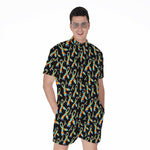 Autism Awareness Ribbon Pattern Print Men's Rompers