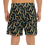 Autism Awareness Ribbon Pattern Print Men's Split Running Shorts