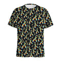 Autism Awareness Ribbon Pattern Print Men's Athletic T-Shirt