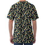 Autism Awareness Ribbon Pattern Print Men's Velvet T-Shirt