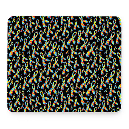 Autism Awareness Ribbon Pattern Print Mouse Pad