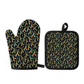 Autism Awareness Ribbon Pattern Print Oven Mitt And Pot Holder Set