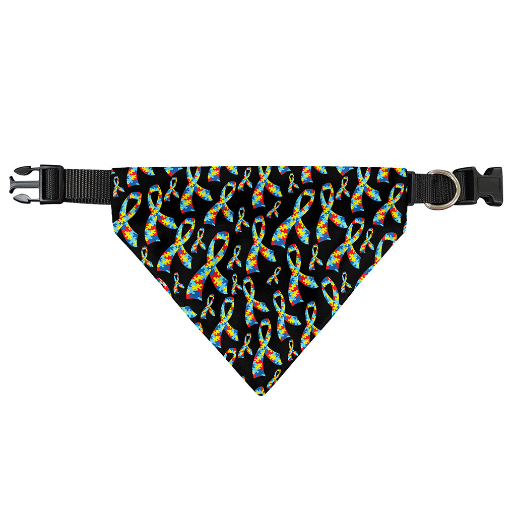 Autism Awareness Ribbon Pattern Print Over The Collar Dog Bandana