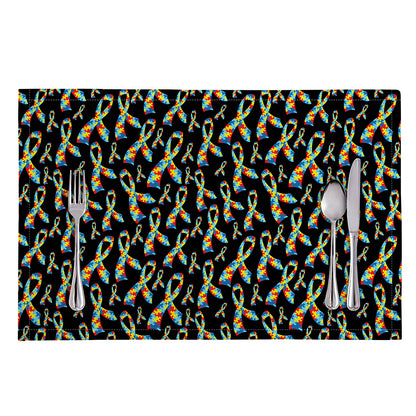 Autism Awareness Ribbon Pattern Print Placemat