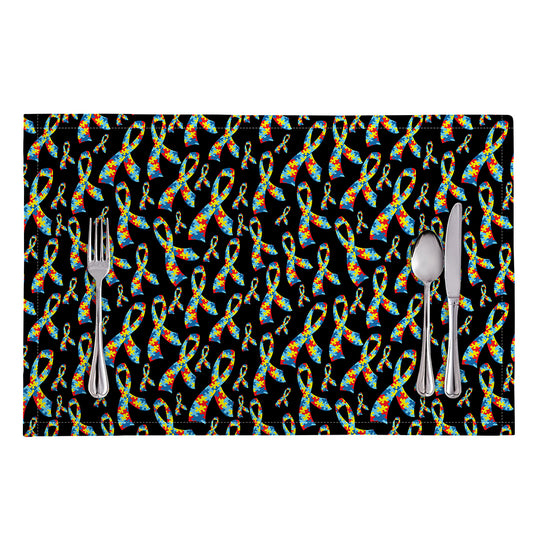 Autism Awareness Ribbon Pattern Print Placemat