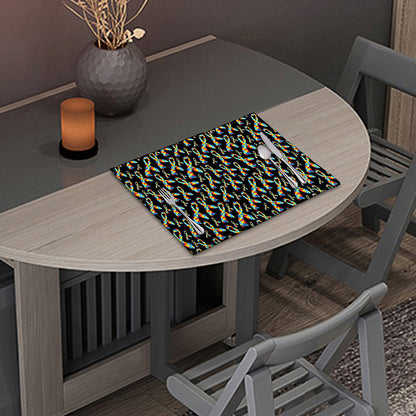 Autism Awareness Ribbon Pattern Print Placemat