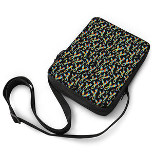 Autism Awareness Ribbon Pattern Print Rectangular Crossbody Bag