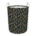 Autism Awareness Ribbon Pattern Print Round Laundry Basket