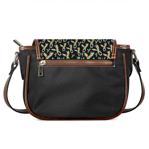 Autism Awareness Ribbon Pattern Print Saddle Bag