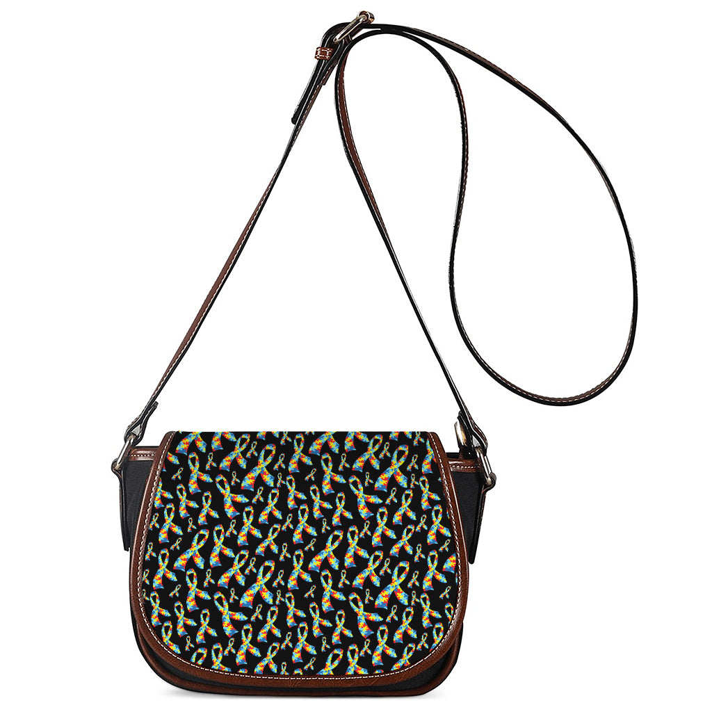 Autism Awareness Ribbon Pattern Print Saddle Bag