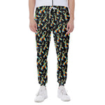 Autism Awareness Ribbon Pattern Print Scuba Joggers