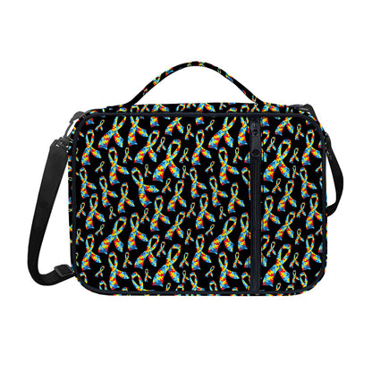 Autism Awareness Ribbon Pattern Print Shoulder Strap Bible Bag