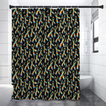 Autism Awareness Ribbon Pattern Print Shower Curtain