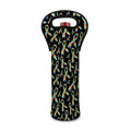 Autism Awareness Ribbon Pattern Print Single Neoprene Wine Tote