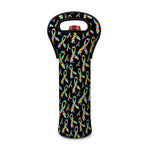Autism Awareness Ribbon Pattern Print Single Neoprene Wine Tote