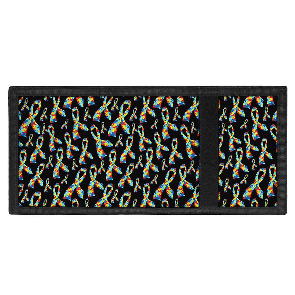 Autism Awareness Ribbon Pattern Print Trifold Wallet