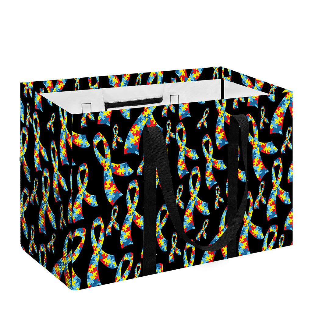 Autism Awareness Ribbon Pattern Print Utility Tote Bag
