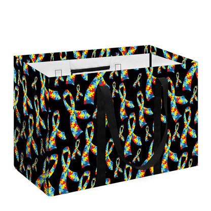 Autism Awareness Ribbon Pattern Print Utility Tote Bag