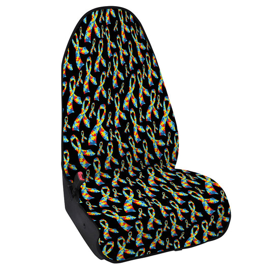 Autism Awareness Ribbon Pattern Print Waterproof Car Seat Cover
