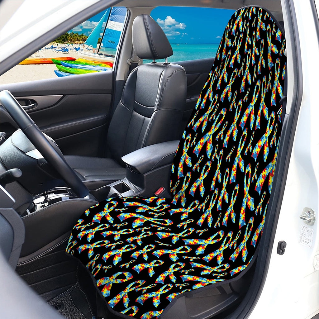 Autism Awareness Ribbon Pattern Print Waterproof Car Seat Cover