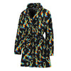 Autism Awareness Ribbon Pattern Print Women's Bathrobe