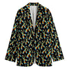 Autism Awareness Ribbon Pattern Print Women's Cotton Blazer