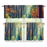 Autumn Forest Print 3 Piece Kitchen Curtains