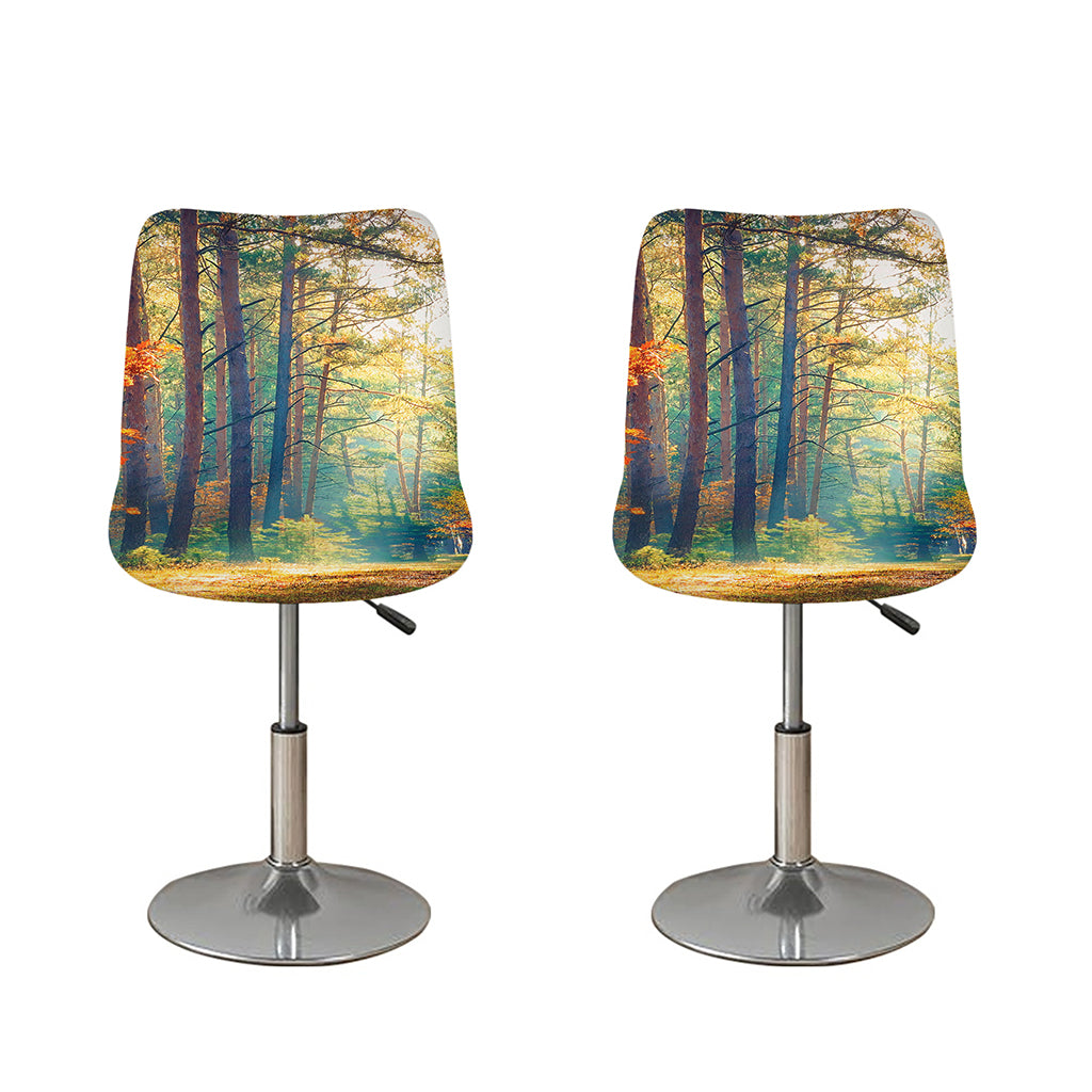 Autumn Forest Print Bar Stool Covers