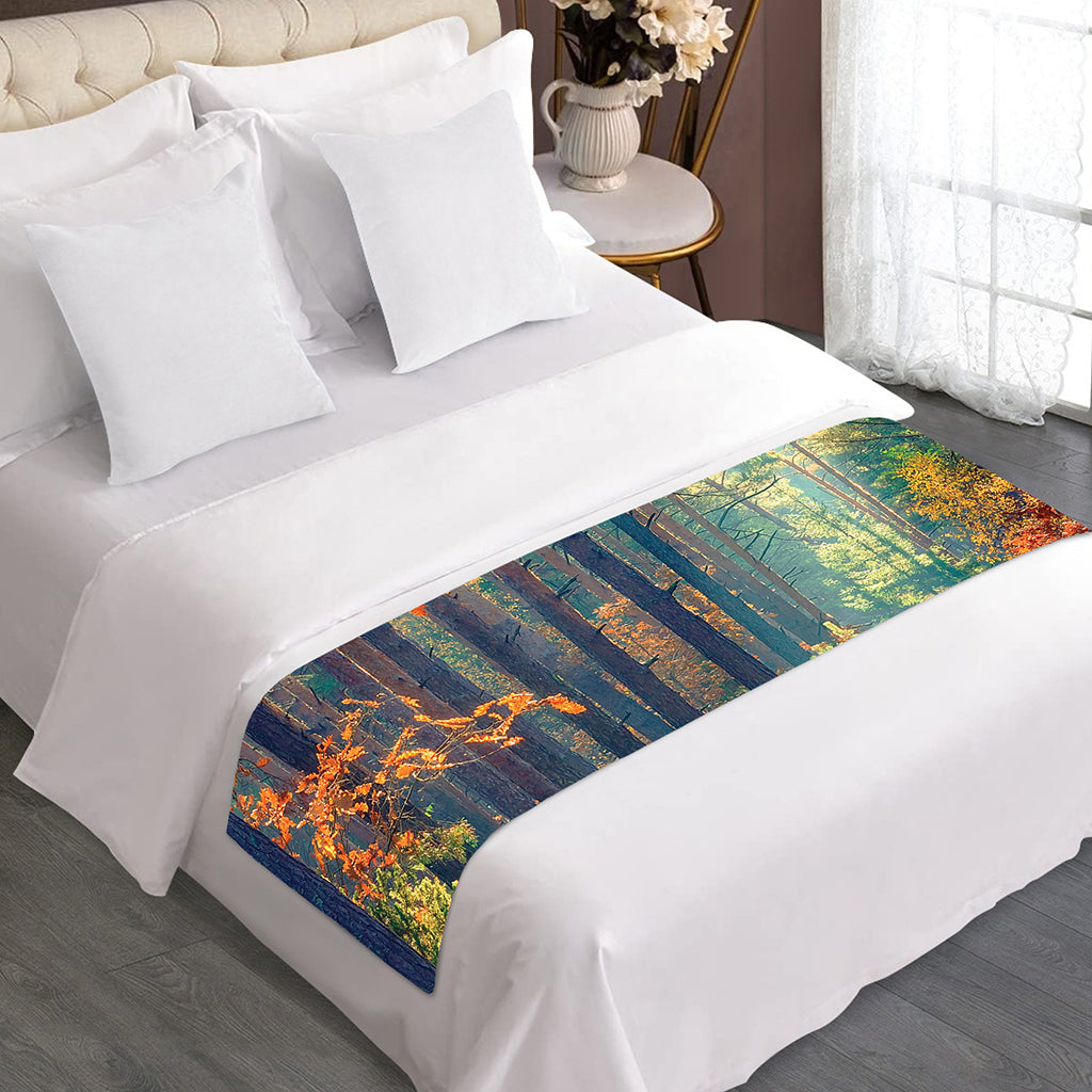 Autumn Forest Print Bed Runner