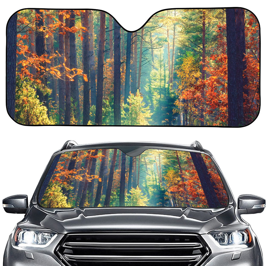 Autumn Forest Print Car Windshield Sun Shade