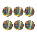 Autumn Forest Print Coaster Set