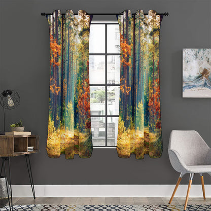 Autumn Forest Print Curtain