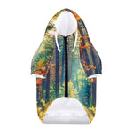 Autumn Forest Print Dog Zip Up Hoodie