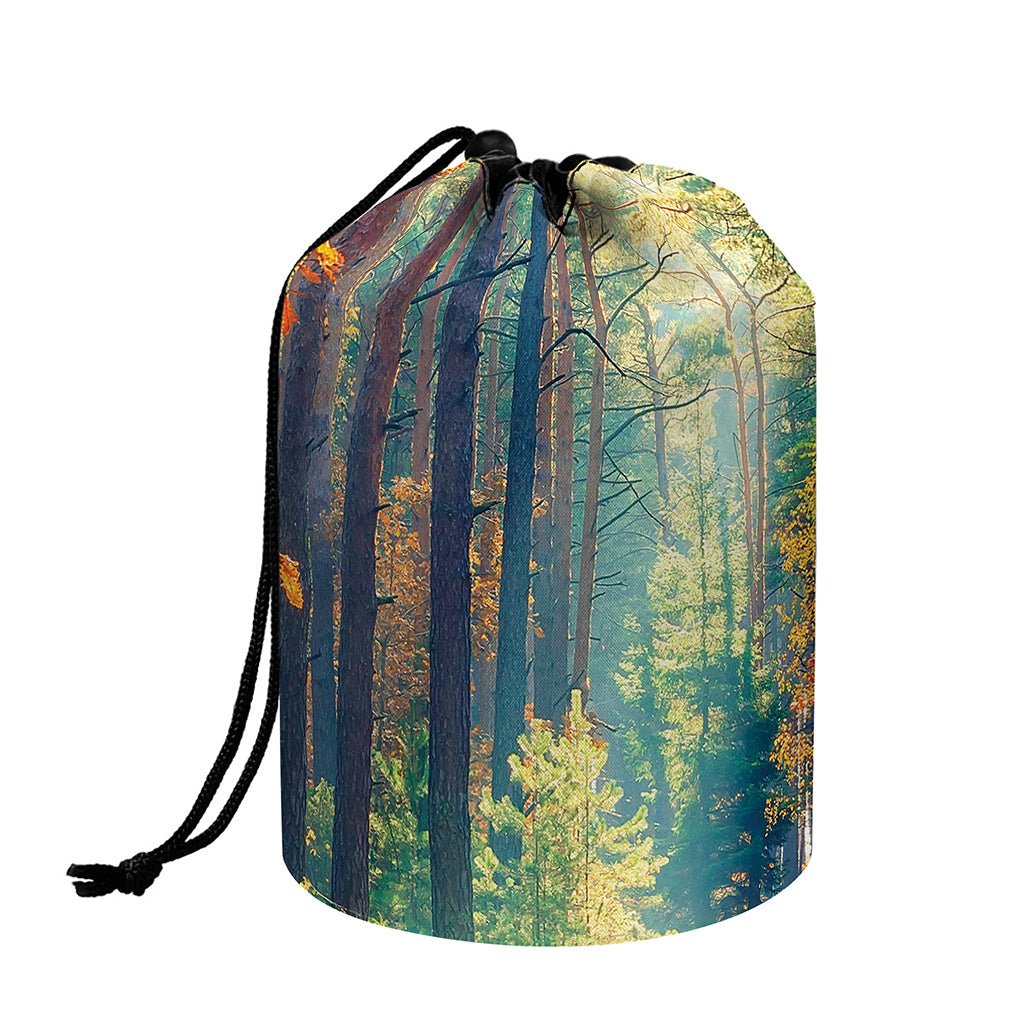 Autumn Forest Print Drawstring Makeup Bag